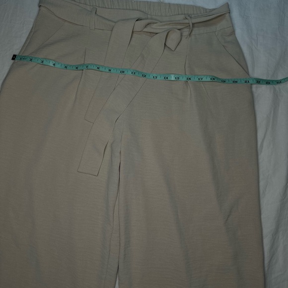 NWOT - Nicole Miller Women's Wide Leg Tan Beige Business Pant X-Large With Belt - Picture 7 of 11